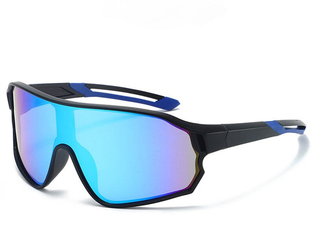 Fashionable Sports Sunglasses with Colorful Mirror Lenses - UV400 Protection for Cycling & Outdoor Activities  blue