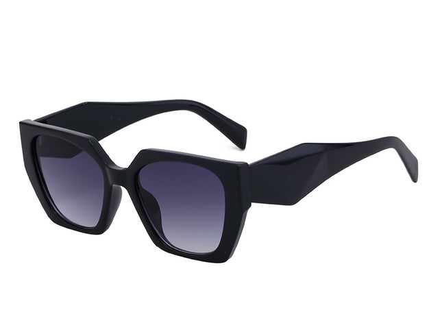 Bold Oversized Black Frame Grey Lens Sunglasses | UV400 Designer Fashion Shades
