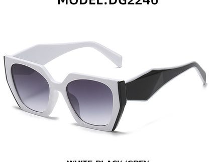 Bold Oversized White Black Frame Grey Lens Sunglasses | UV400 Designer Fashion Shades