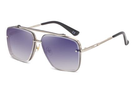 Outer Blue Square Sunglasses,Fashionable Men's Metal, UV400 Gradient Lenses for Timeless Style