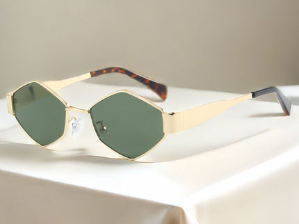 Chic Geometric Sunglasses Women's Fashion Metal Frame Sun Glasses Men Vintage Non-Mirrored Lenses Optical Gafas UV400