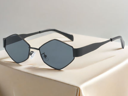Chic Geometric Sunglasses Women's Fashion Metal Frame Sun Glasses Men Vintage Non-Mirrored Lenses Optical Gafas UV400