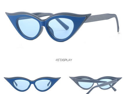 Retro Cat-Eye Sunglasses - Stylish Blue Vintage Frames for Women