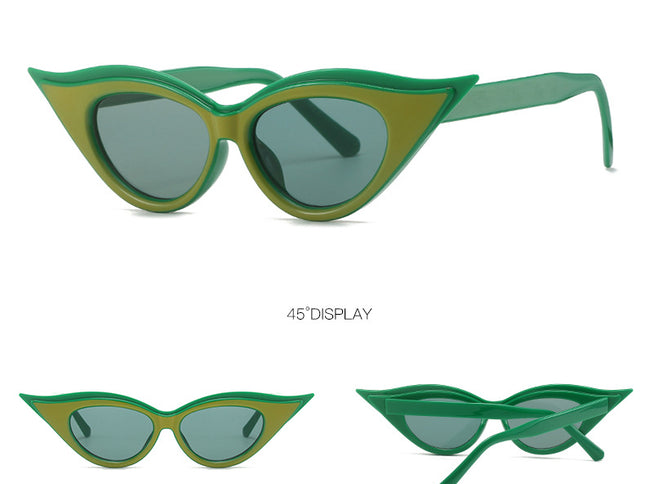 Retro Cat-Eye Sunglasses - Stylish Green Vintage Frames for Women