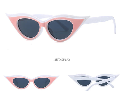 Retro Cat-Eye Sunglasses - Stylish White Vintage Frames for Women