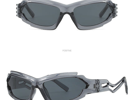 Futuristic Sports Wrap Man Sunglasses - Bold Gray Frames with UV Protection