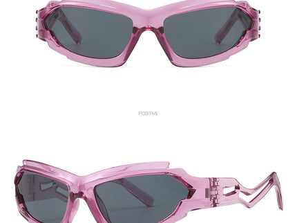 Futuristic Sports Wrap Man Sunglasses - Bold Purple Frames with UV Protection