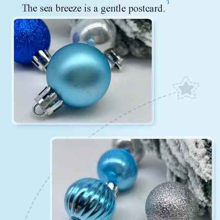 49-Piece Christmas Ornament Set - 3cm Blue, Silver Baubles for Christmas Tree Decoration