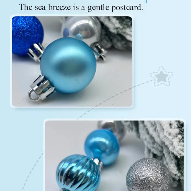 49-Piece Christmas Ornament Set - 3cm White, Gold Baubles for Christmas Tree Decoration