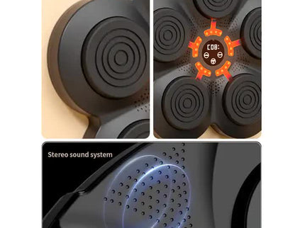 Smart Interactive Boxing Target Wall Pad with Boxing Gloves for Kids - LED Training Board with Bluetooth Music and Adjustable Speed