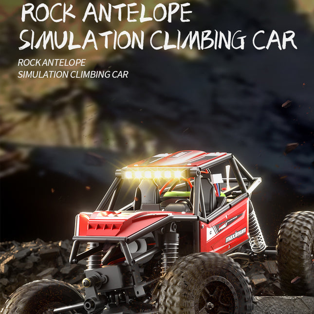 Rock Antelope RC Car - 2.4GHz Simulation Off-Road Climbing Vehicle with Rechargeable Battery (Red)