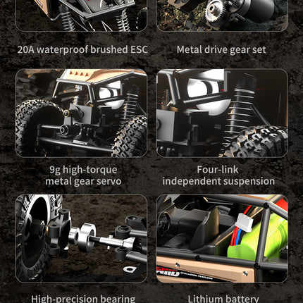 Rock Antelope RC Car - 2.4GHz Simulation Off-Road Climbing Vehicle with Rechargeable Battery (Red)