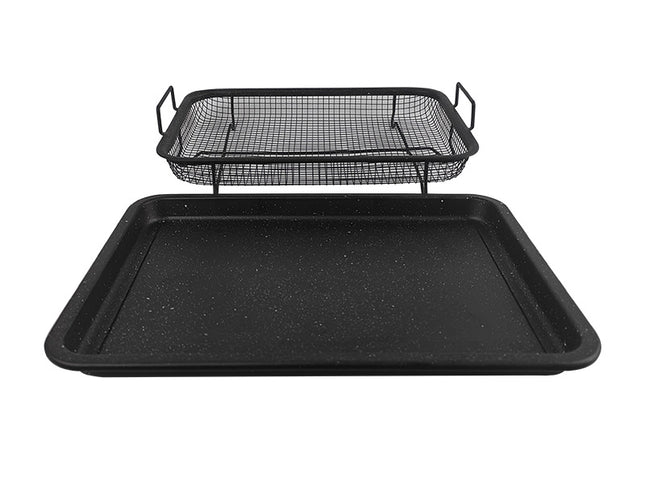 BBQ Square Non-Stick Stainless Steel Grill Basket - Gold Color, Small Size (30*22*5.5 cm), Ideal for Grilling Meat and Vegetables