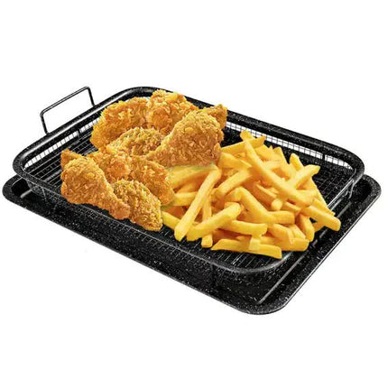 BBQ Square Non-Stick Stainless Steel Grill Basket - Gold Color, Small Size (30*22*5.5 cm), Ideal for Grilling Meat and Vegetables