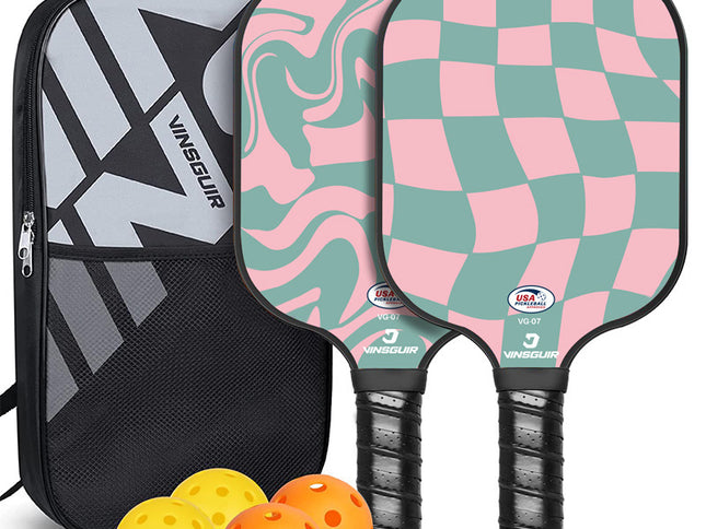 Bubble Hall Fiberglass Pickleball Paddle Set - Vibrant Design for Enhanced Gameplay