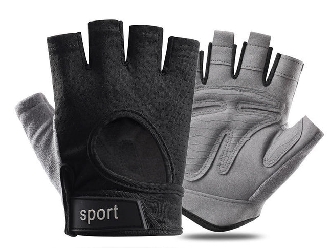 XL Black Silicone Padded Workout Gloves - Non-Slip Weightlifting Gloves for Enhanced Grip and Palm Protection