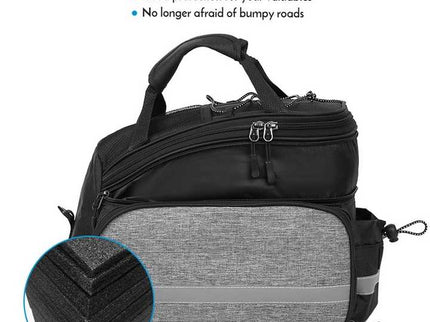Black Insulated Bike Rear Rack Bag - Waterproof Storage Bag with Soft PE Padding for Cycling