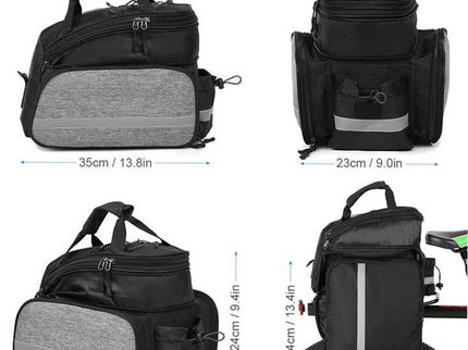 Black Insulated Bike Rear Rack Bag - Waterproof Storage Bag with Soft PE Padding for Cycling