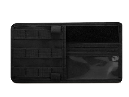 Black Car Sun Visor Organizer - Tactical Molle Storage Panel with Multi-Pocket Design