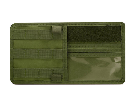 Green Car Sun Visor Organizer - Tactical Molle Storage Panel with Multi-Pocket Design