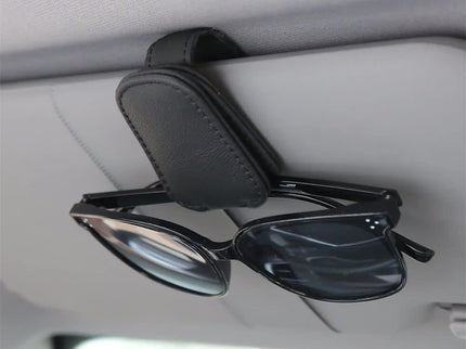 2pcs Black Car Sun Visor Glasses Holder - Universal Sunglasses Clip for Secure Storage