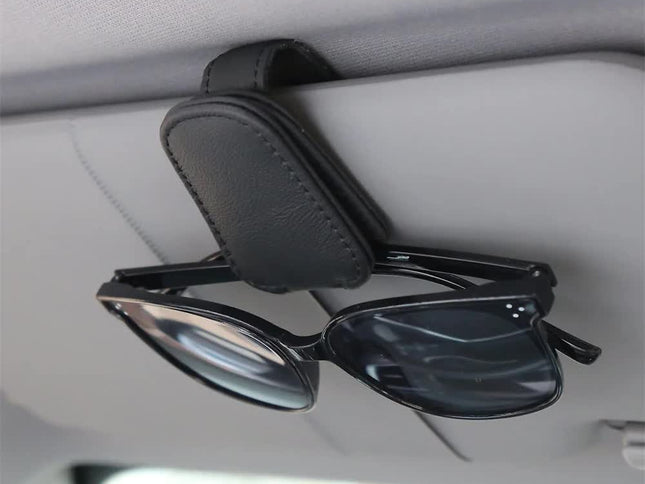 2pcs Black Car Sun Visor Glasses Holder - Universal Sunglasses Clip for Secure Storage