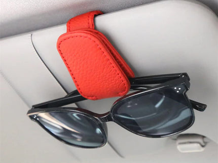 2pcs Red Car Sun Visor Glasses Holder - Universal Sunglasses Clip for Secure Storage