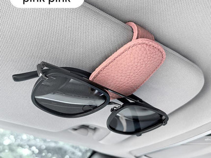 2pcs Pink Car Sun Visor Glasses Holder - Universal Sunglasses Clip for Secure Storage