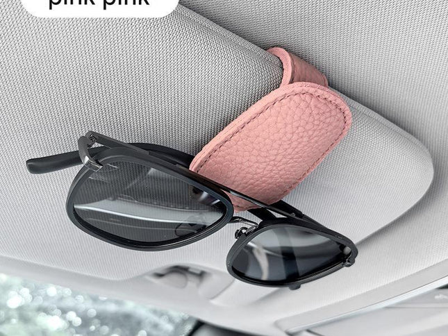 2pcs Pink Car Sun Visor Glasses Holder - Universal Sunglasses Clip for Secure Storage