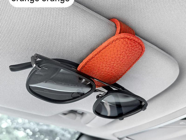 2pcs Orange Car Sun Visor Glasses Holder - Universal Sunglasses Clip for Secure Storage