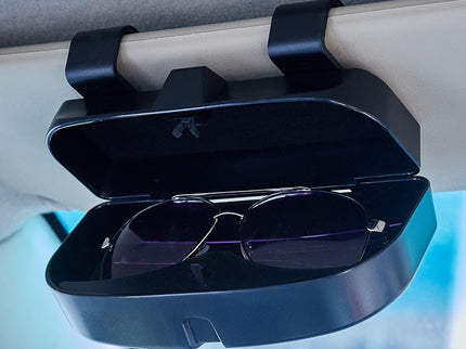 Black Car Sun Visor Glasses Case - Protective Storage Box for Sunglasses