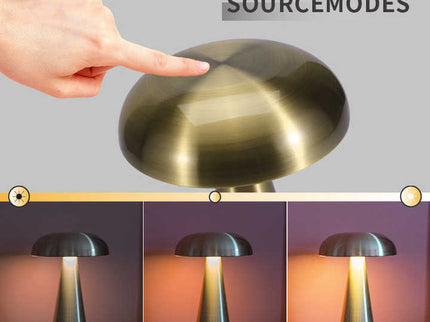 Rose Red Modern Mushroom Table Lamp - Minimalist Metal Design for Home and Office