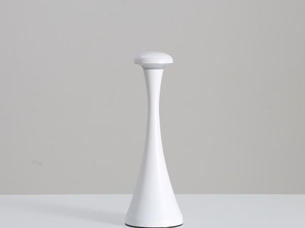 White Modern Minimalist LED Mushroom Lamp - Touch Control Rechargeable Night Light