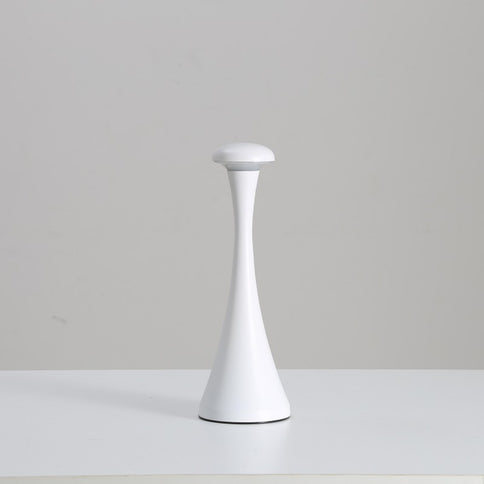 White Modern Minimalist LED Mushroom Lamp - Touch Control Rechargeable Night Light