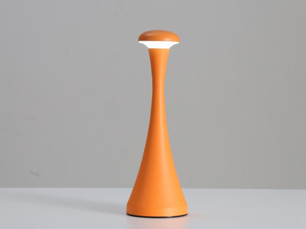 Orange Modern Minimalist LED Mushroom Lamp - Touch Control Rechargeable Night Light
