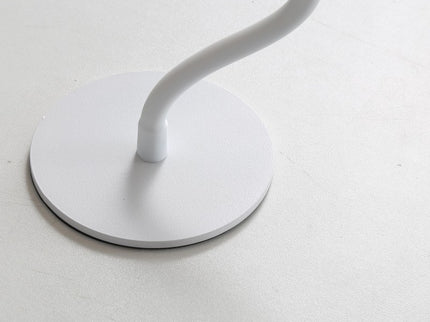 Smooth White Lamp Cap Elegant Curved Stem Mushroom Desk Lamp - Adjustable LED Table Light