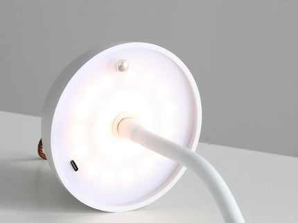 Corrugated Gold Lamp Cap Elegant Curved Stem Mushroom Desk Lamp - Adjustable LED Table Light