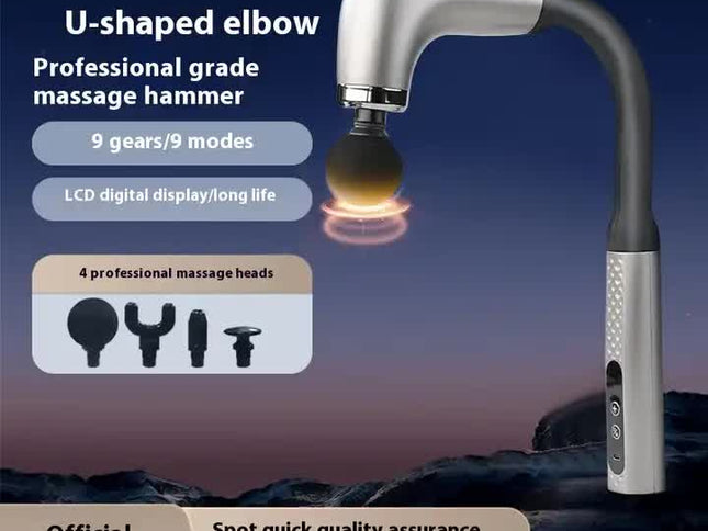 Silver Electric Elbow Fascia Gun for Body/Head Relief Portable Silent Body Fatigue Reliever Hot Selling Massager