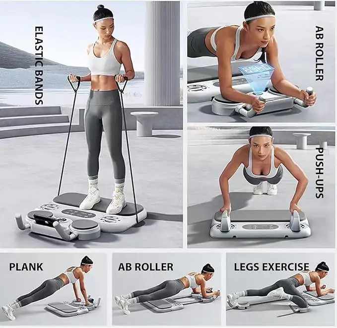 Grey 6-in-1 Multifunctional Fitness Board ‚Äö√Ñ√∂‚àö√ë‚àö‚àÇ‚Äö√†√∂‚àö√´‚Äö√†√∂‚Äö√†√á‚Äö√Ñ√∂‚àö‚Ä†‚àö‚àÇ‚Äö√†√∂‚àö¬¥‚Äö√Ñ√∂‚àö‚Ä†‚àö‚àÇ¬¨¬®¬¨√Ü Ab Wheel, Automatic Rebound, Fat Burning and Core Strengthening Home Workout Equipment