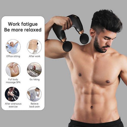 Black Dual-Head Mini Massage Gun ‚Äö√Ñ√∂‚àö√ë‚àö‚àÇ‚Äö√†√∂‚àö√´‚Äö√†√∂‚Äö√†√á‚Äö√Ñ√∂‚àö‚Ä†‚àö‚àÇ‚Äö√†√∂‚àö¬¥‚Äö√Ñ√∂‚àö‚Ä†‚àö‚àÇ¬¨¬®¬¨√Ü Portable Professional Muscle Relaxation Device with 5-Speed Adjustment for Deep Tissue Recovery and Pain Relief