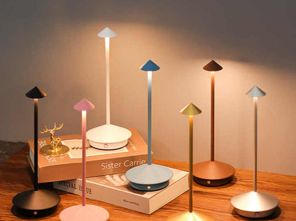 White Modern Minimalist Aluminum LED Mushroom Night Light - Creative Bedside Atmosphere Lamp for Dining Room and Bedroom