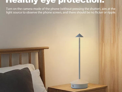 White Modern Minimalist Aluminum LED Mushroom Night Light - Creative Bedside Atmosphere Lamp for Dining Room and Bedroom