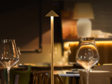 Gold Modern Minimalist Aluminum LED Mushroom Night Light - Creative Bedside Atmosphere Lamp for Dining Room and Bedroom