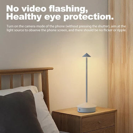 Blue Modern Minimalist Aluminum LED Mushroom Night Light - Creative Bedside Atmosphere Lamp for Dining Room and Bedroom