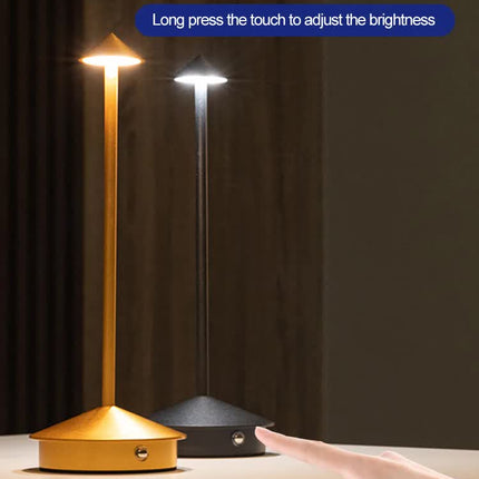 Blue Modern Minimalist Aluminum LED Mushroom Night Light - Creative Bedside Atmosphere Lamp for Dining Room and Bedroom