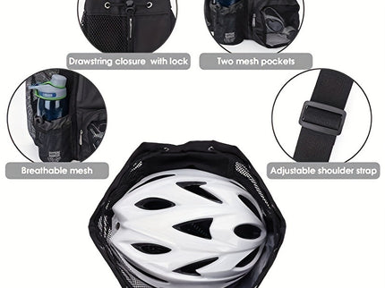 Light Grey Mesh Drawstring Swim Backpack with Wet Pocket - Lightweight Beach, Gym, Outdoor Sports Bag - 245g