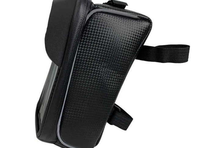 Waterproof Bicycle Phone Frame Bag with Sun Visor, TPU Touchscreen, and Storage Pockets for Road and Mountain Bikes
