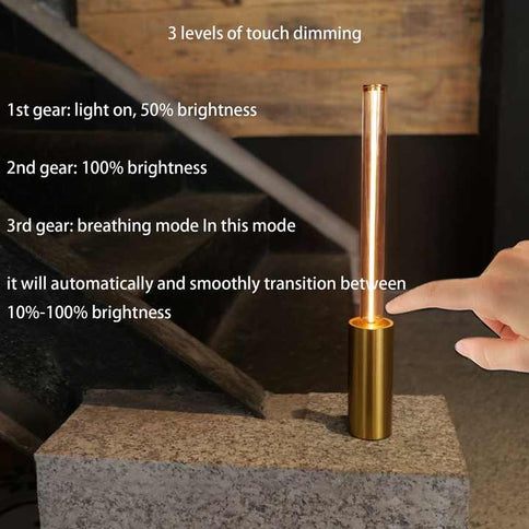 2 Pcs Gold Modern Minimalist Rechargeable Atmosphere Lamp ‚Äì Touch-Control Night Light for Bedroom, Bar, and Portable Outdoor Use