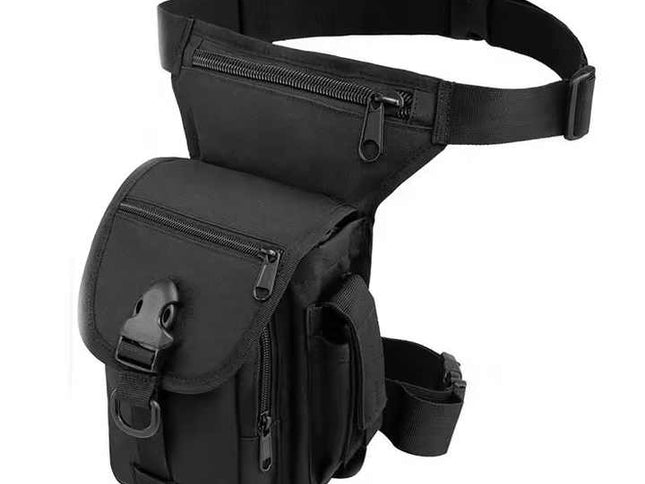 Black Tactical Outdoor Leg Bag ‚Äö√Ñ√¨ 900D Durable Multi-Layer Waist Pack for Cycling, Fishing, and Security