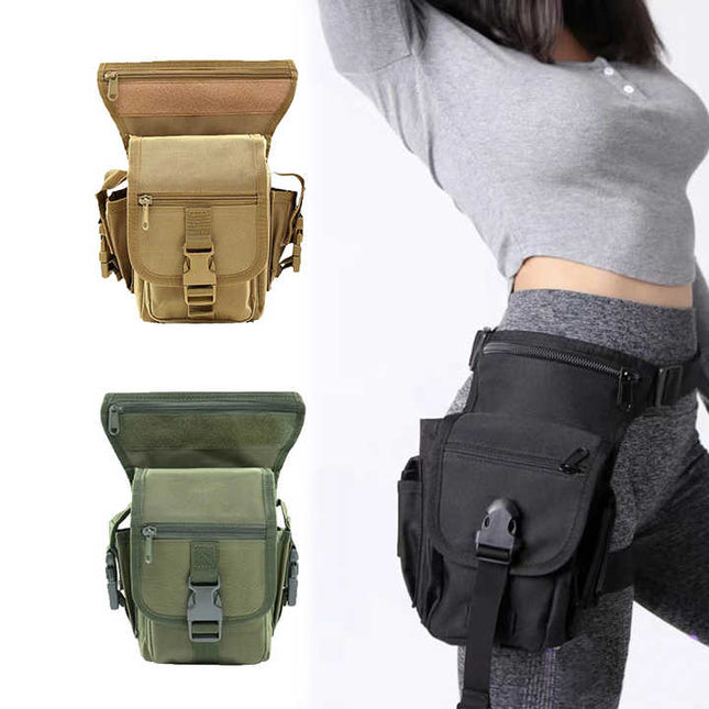 Black Tactical Outdoor Leg Bag ‚Äö√Ñ√∂‚àö√ë‚àö‚àÇ‚Äö√†√∂‚àö√´‚Äö√†√∂¬¨¬Æ 900D Durable Multi-Layer Waist Pack for Cycling, Fishing, and Security